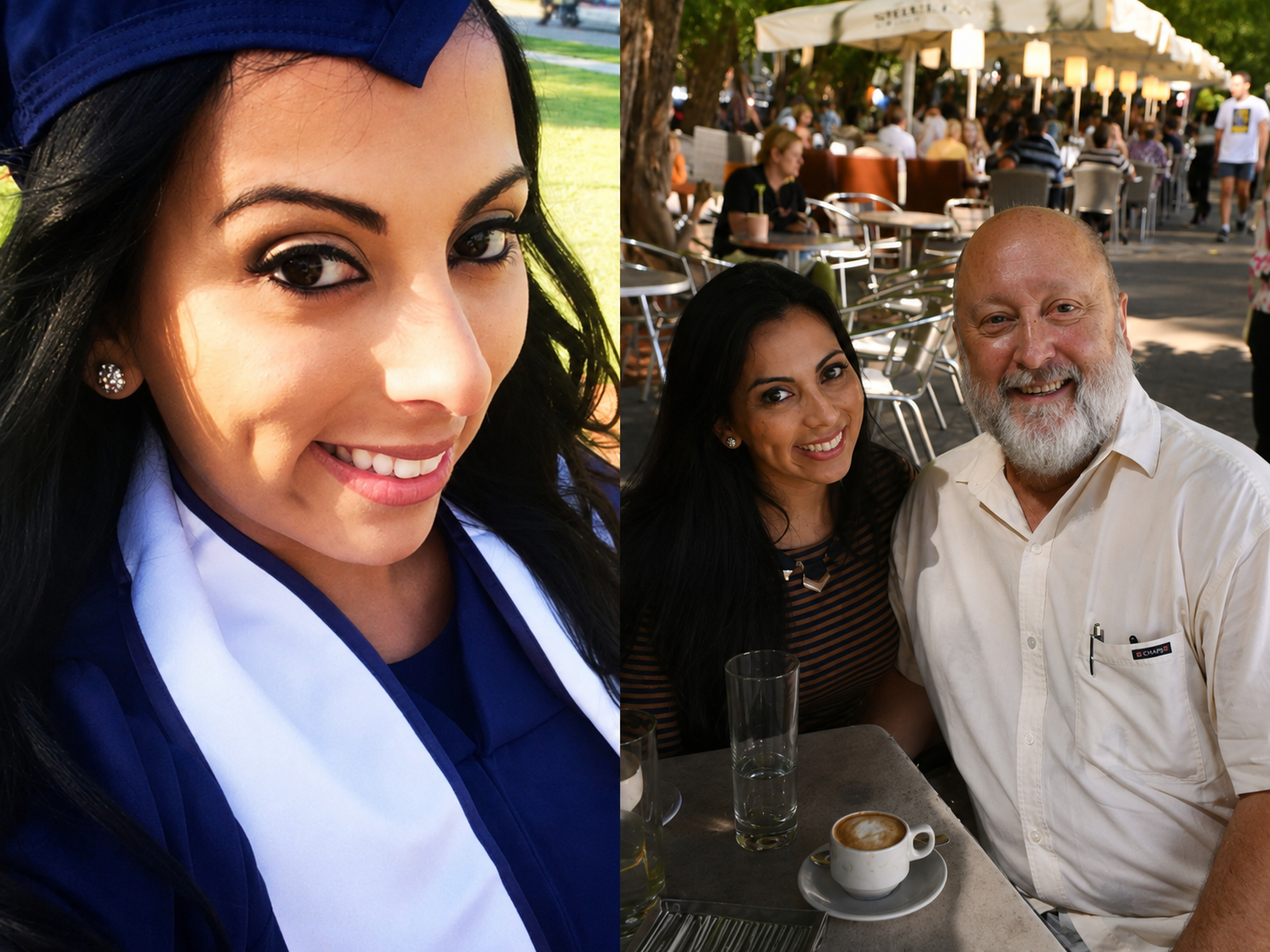 Jennifer graduating from FIU with Dr. Dan Cormany