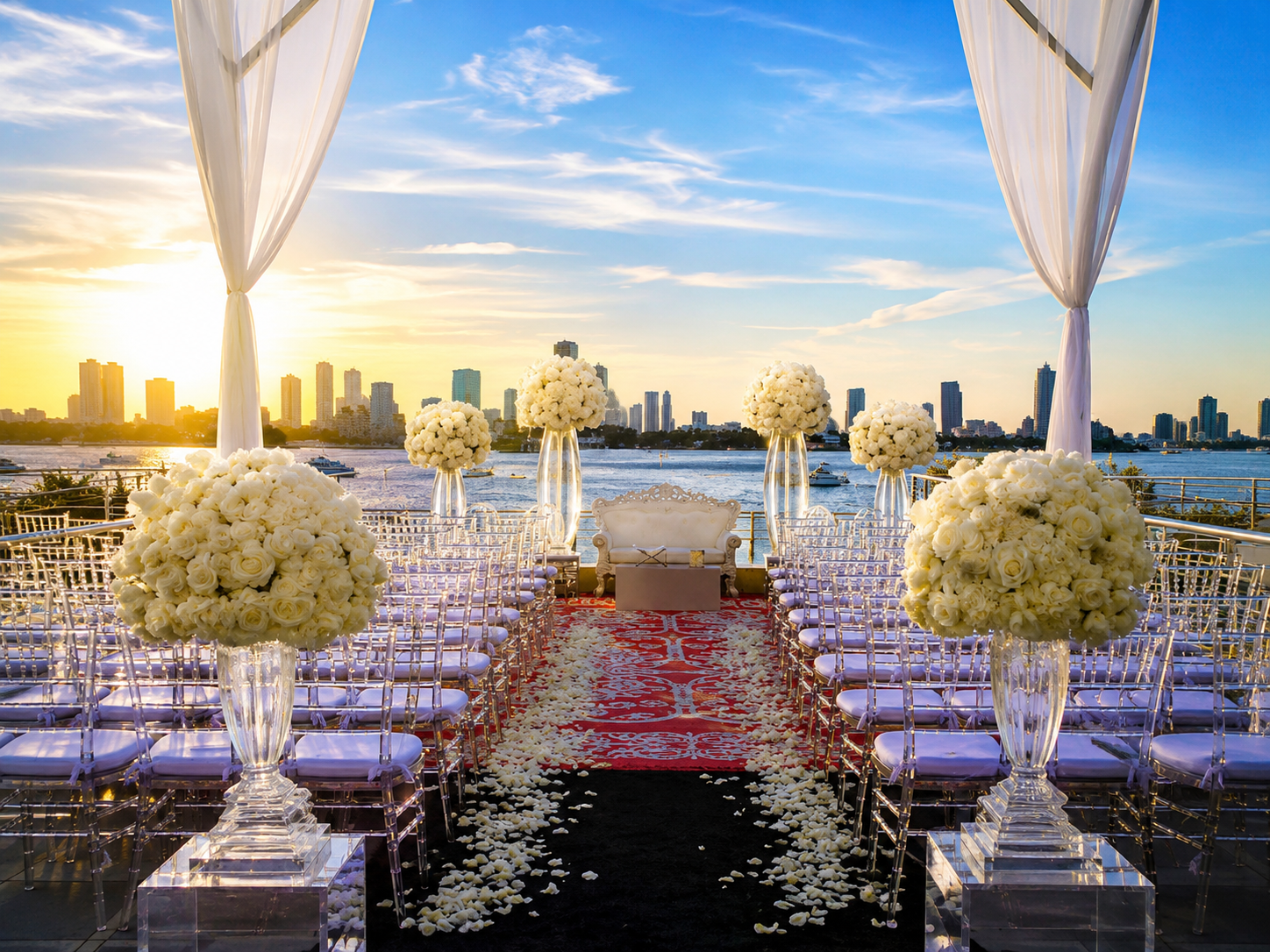Luxury wedding ceremony setup